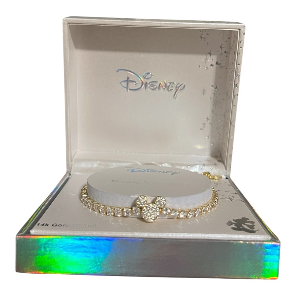 Disney Gold Crystal Mickey Icon Bracelet